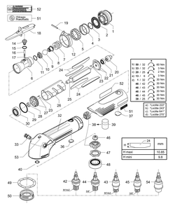 Fig-0 Diagram and Parts List for CP3650-120AA45  Chicago Pneumatic Grinder